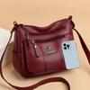 Vintage Crossbody Shoulder Bag  Multi-Pocket Zipper & Adjustable Strap  Perfect for Travel