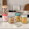 4Pcs Coffee Beans Oats Container Household Moisture-proof Air Extraction Airtight Container Transparent Glass Food Storage Jars
