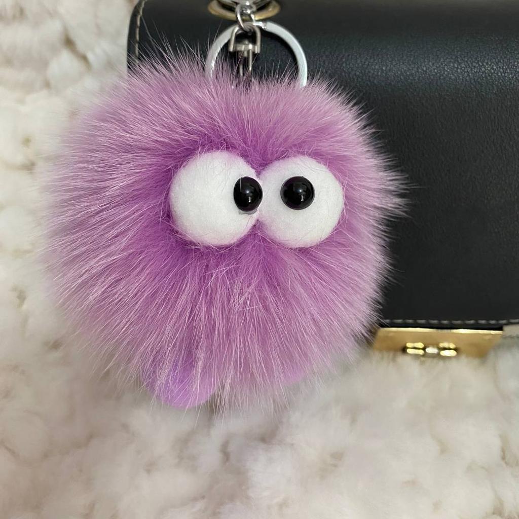 Брелок для ключей из натурального лисьего меха для женщин, роскошная сумка, автомобильный брелок, милый подарок, пушистые плюшевые куклы