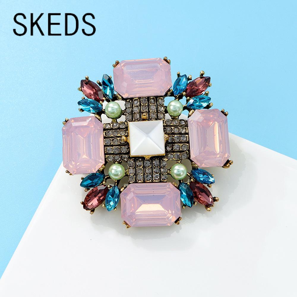 SKEDS Роскошная Изысканная Женская Девичья Брошь-булавка с Крестом Хрустальные Стразы Модная Высококлассная Значки для Вечеринки Банкета Аксессуары Подарок