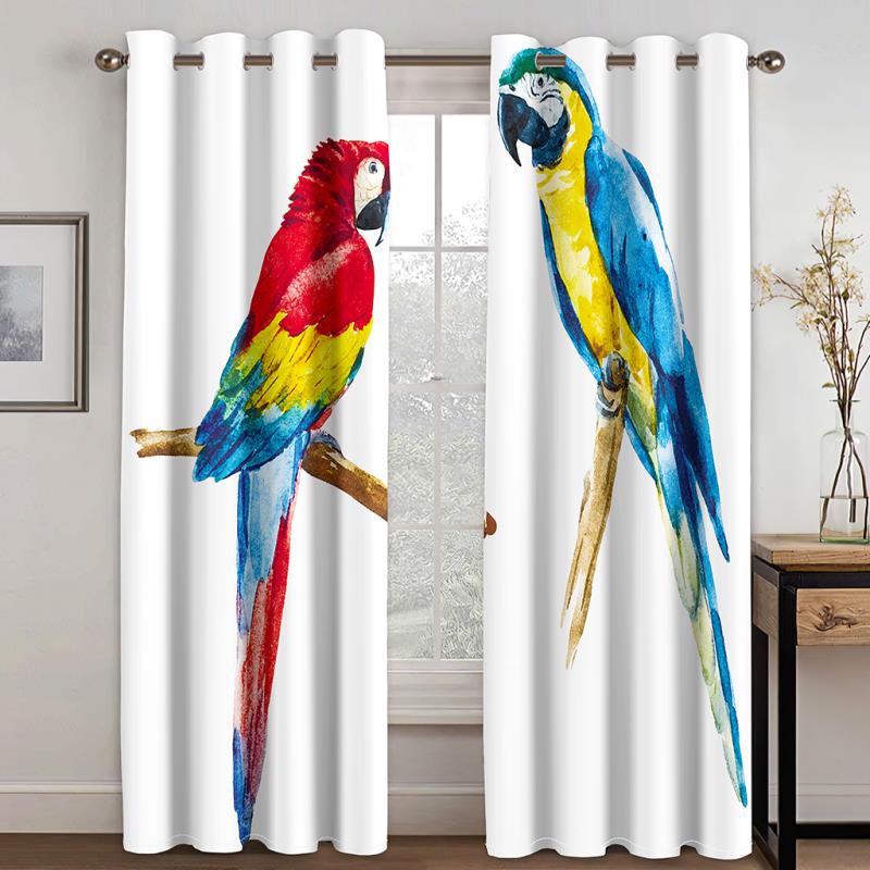 Цветной попугай тропическое растение банановый лист 2 шт. светофильтрующая занавеска для гостиной спальни оконная драпировка