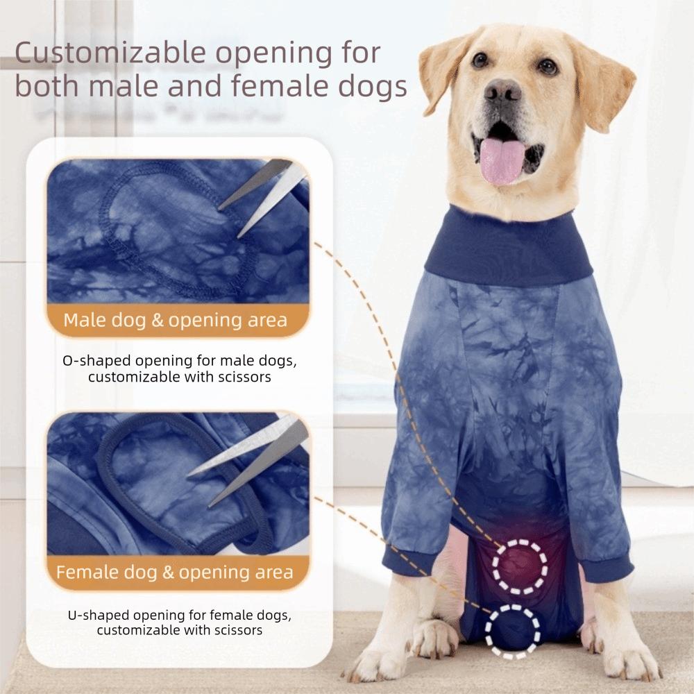 Pet Base Shirt Elastic Dog Recovery Suit Warm Tie Dye Pet Spay Suit Comfortable Dog Soothing Clothes Pet Supplies