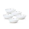 NARUMI Dot Bowl and Plate 14cm Cute and Set of Side Plates and Salad Microwave and Dishwasher Gift Product Day+ Set, White, Casual, 5, Bowls, Safe,