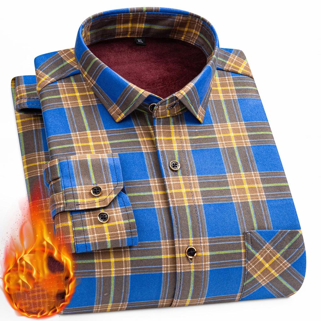 Мужские двухсторонние флисовые рубашки с длинным рукавом в клетку, более плотные, зимние, повседневные, теплые, трендовые, холодостойкие, удобные рубашки для мужчин