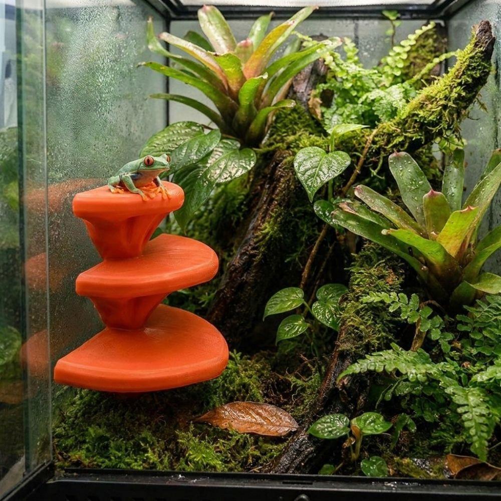 Suction Cup Mushroom Shaped Pet Climbing Platform Lizard Climbing Frame Jumping Spider Enclosure