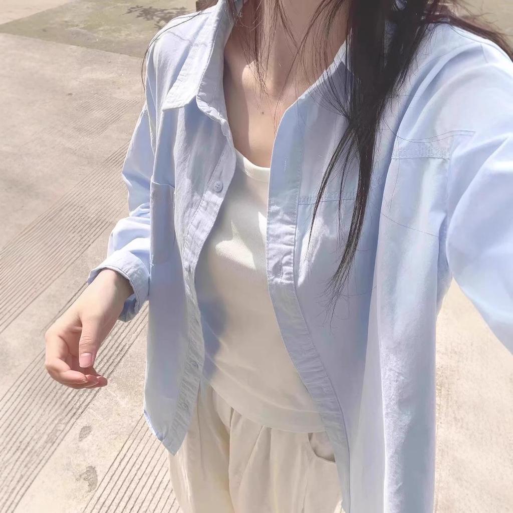 Женская блузка ретро-стиля синего цвета с длинным рукавом для весны и осени, размер petite