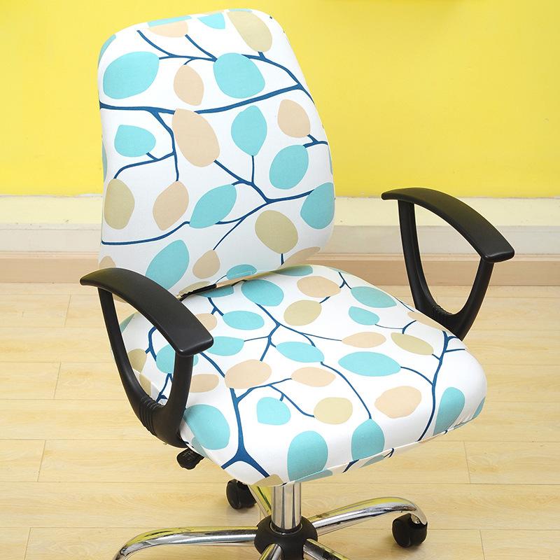 Printed Stretch Split Seat Cover Universal Computer Sectional Chair Covers Home Decor Rotating Lift Office Chair Protectors