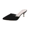 Fashion Shoes for Women Fashion Closed Toe Slingbacks Women's Slippers Spring Pointed Toe Shallow Solid Stilettos or Thin Heels Slippers