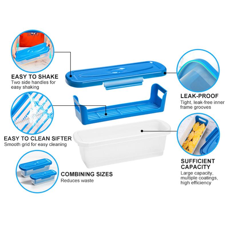 Миска-шейкер для кляра, Панировочная миска-шейкер с крышками, Шейкер для жарки куриных крылышек, рыбы, луковых колец, овощей