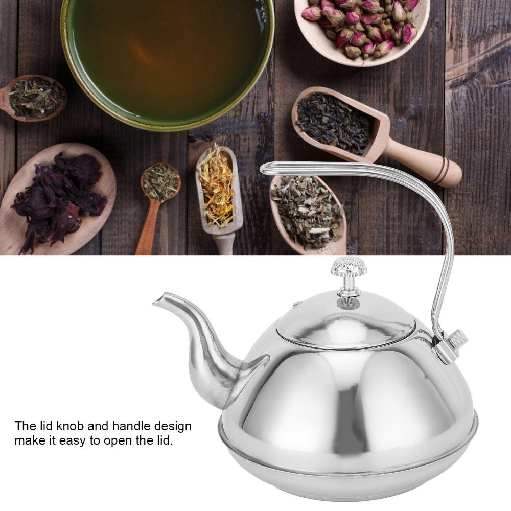 Thickened Design Stainless Steel Teapot Large Capacity Tea Pot Stovetop Kettle  For Loose Tea