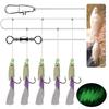 5/25 шт. Морские оснастки Sabiki String Hooks с мягкой приманкой-креветкой, светящаяся бусина, леска для ночной рыбалки, берег, скалы, соленая вода 260319