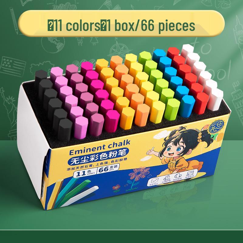 Dust-Free Bright Color Chalk for Kids - Keeps Hands Clean, Ideal for Teachers and Home Use.