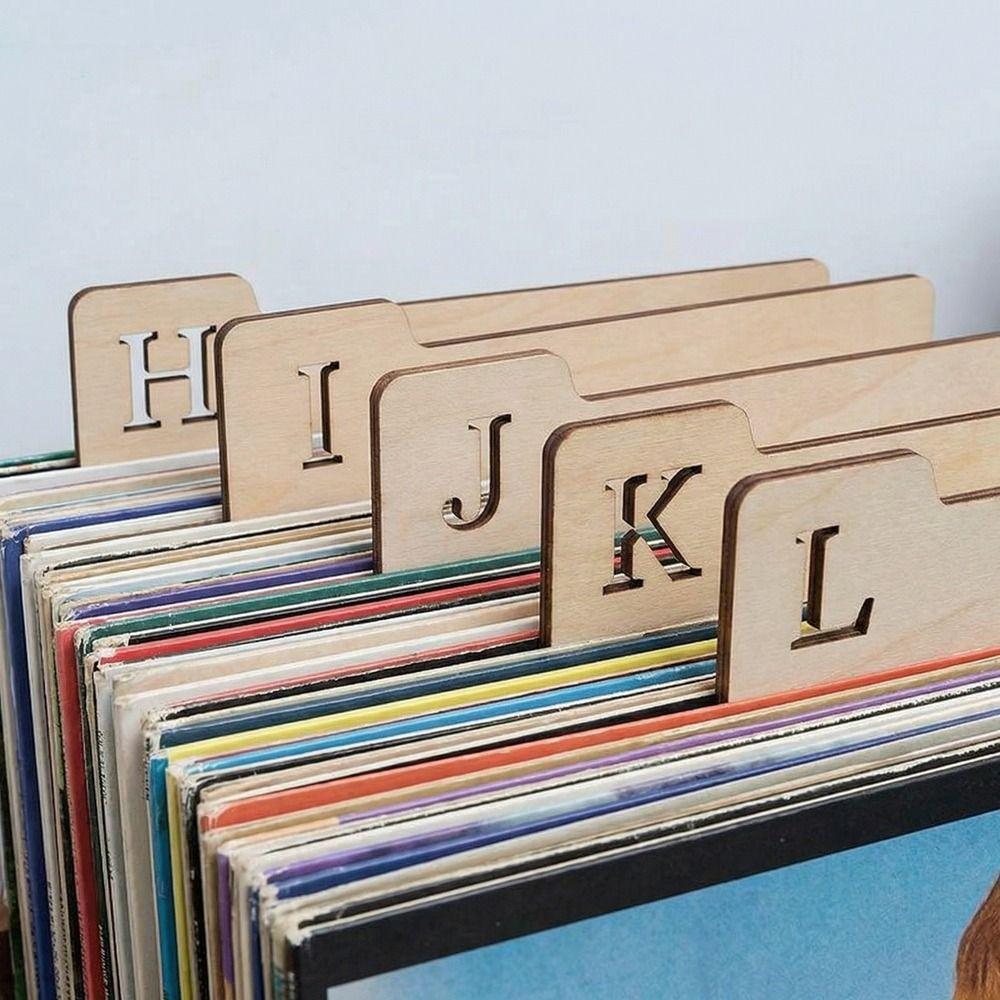 Wooden Vinyl Record Dividers Alphabetical a-Z Record Index Card Music Collection