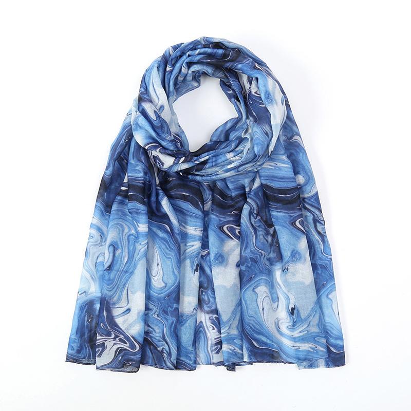 Серия Акварель Сатиновый Полиэстер Этническая Шаль Принтованный Шарф Женский Шарф