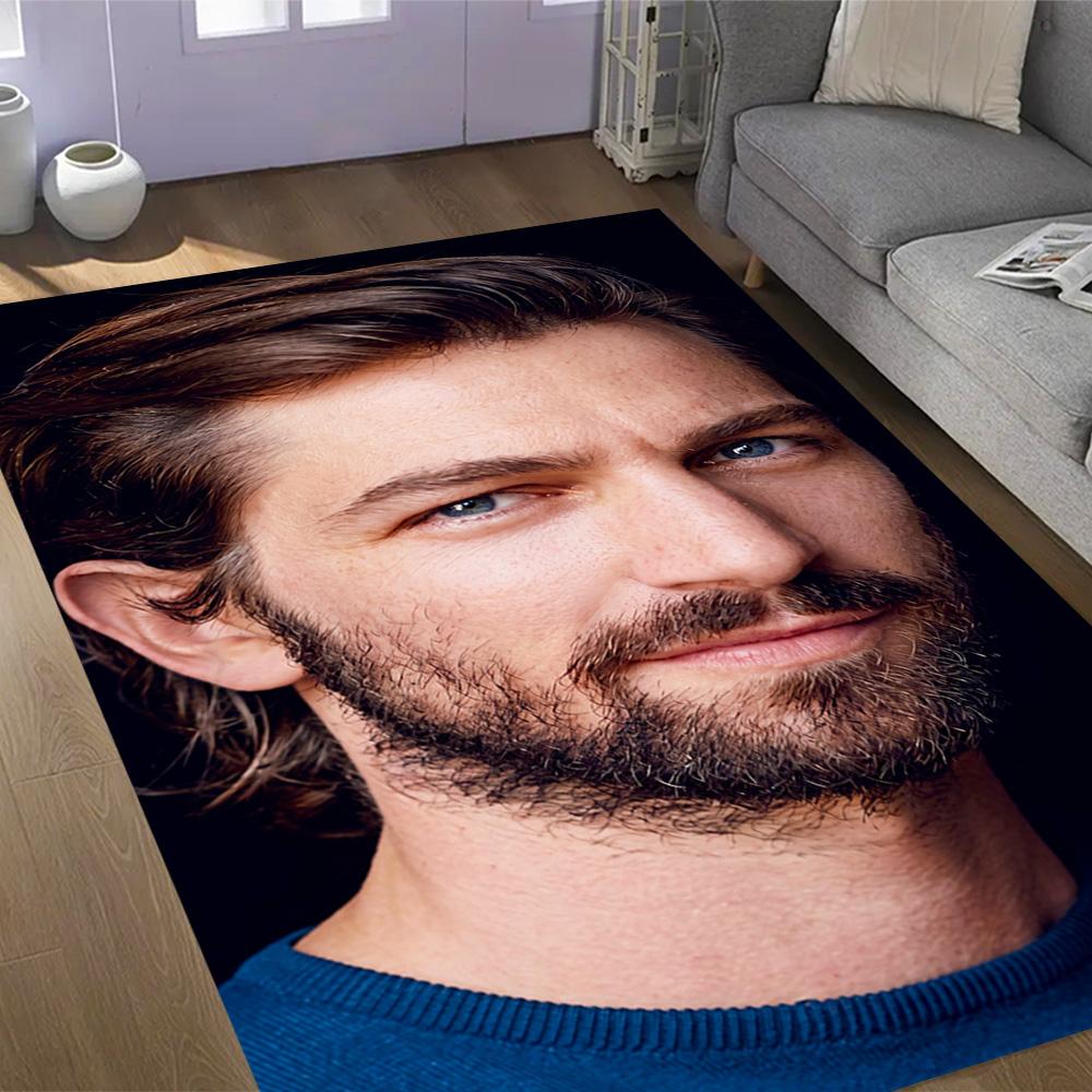 Man Wet Hair Floor Rug Office Rug Design for Game Room Playrooms Balcony Dormitory Anti-slip Rug Anime Office Decor Wedding Party Gift