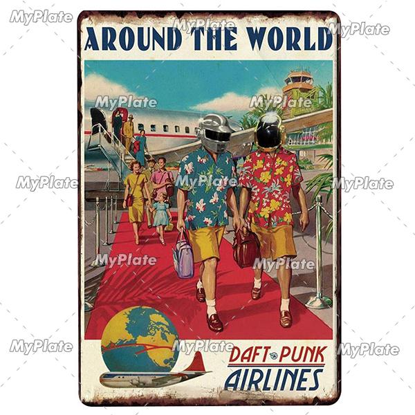 [MyPlate] SUMMER Vintage Metal Sign Tin Sign Wall Decor For Bar Beach Plaque Pub Club Poster Wall Decor Hawaii/California/Miami