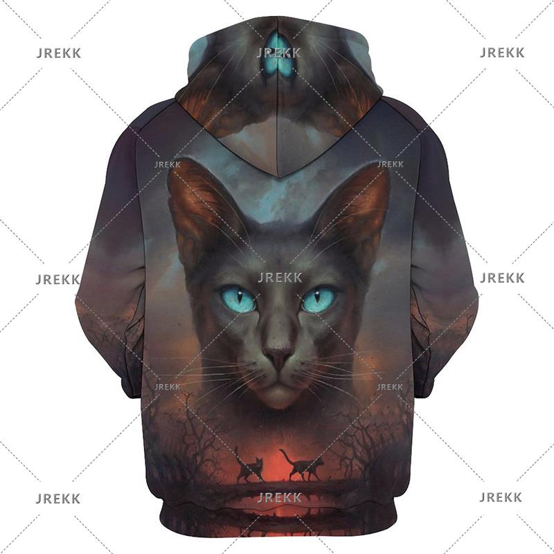Cute Cat Graphic Hoodie Men Clothing 3D Kawaii Cats Printed Hoodies Kids Tops Women Harajuku Fashion Y2k Pullovers Hooded Hoody