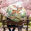 1PC Deer Flowers Umbrella-8-Rib Reinforced, Automatic Open, Lightweight & Durable, Fashion Accessory for Outdoor, H0355