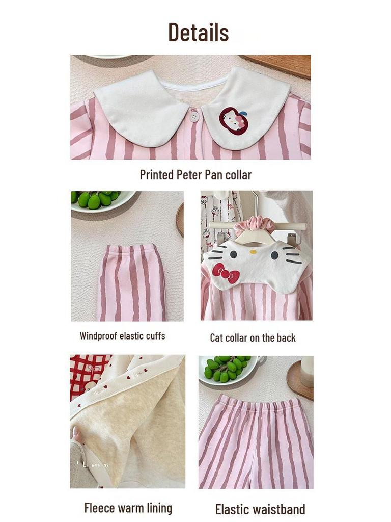 88277 Девочки Велюровый Пижамный Комплект - Новая Осень/Зима 2025 Домашняя Одежда для Детей