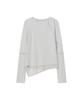 MISEKI SEOUL Slash Button Layered Long Sleeve Light Gray