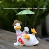 Simulated Duck Umbrella Ornament Handicraft Cartoon Resin Animal Sculpture  Balcony Garden Supplies