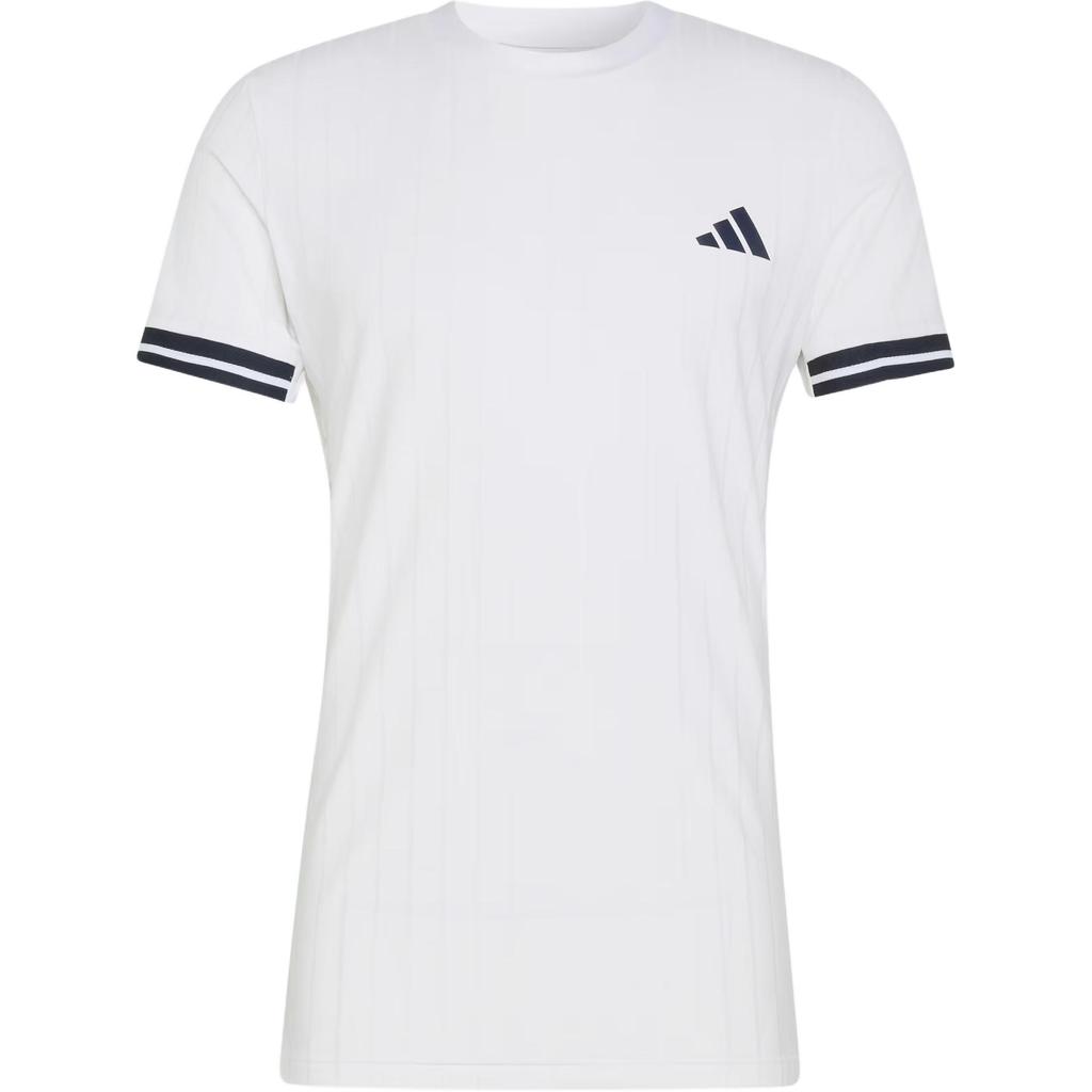 adidas Мужские белые топы для тенниса с круглым вырезом, средняя посадка KE8972