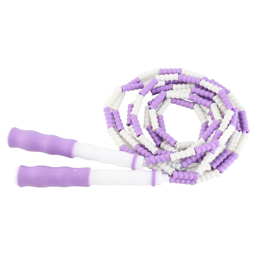Сегментированная скакалка, регулируемая, распутанная, с бусинами, гибкая, полипропиленовая, пластиковая, для детей, фиолетовая