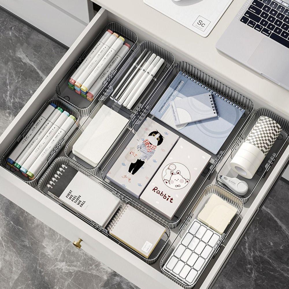 Transparent Drawer Tray Adjustable Divider Box New Drawer Storage Bin