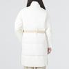 Puma Пуховик однотонный с принтом логотипа и воротником-стойкой средней длины, теплая женская верхняя одежда цвета не совсем белого 537602-65