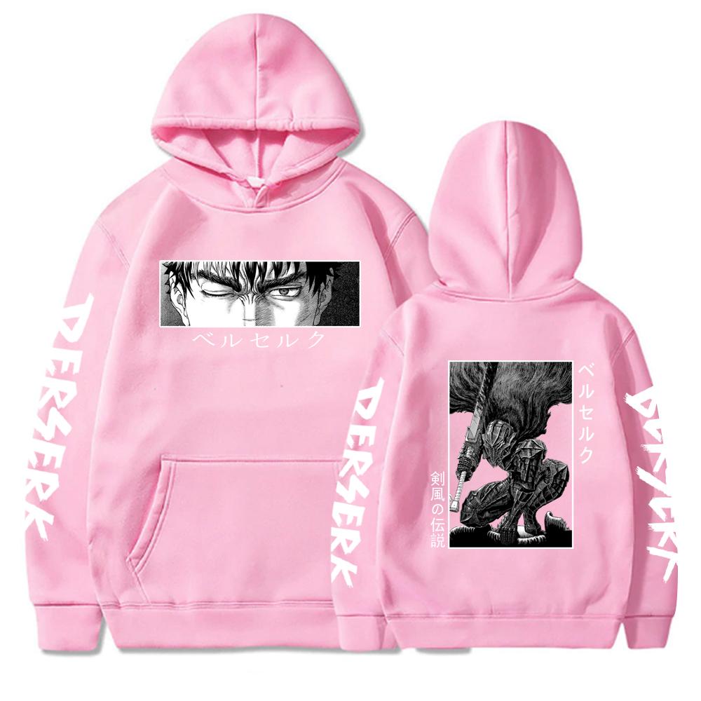 2023 Harajuku Japanese Anime Berserk Guts Hoodies Men Kawaii Cartoon Graphic Hip Hop Fashion Sweatshirt Pullover Men Sudaderas