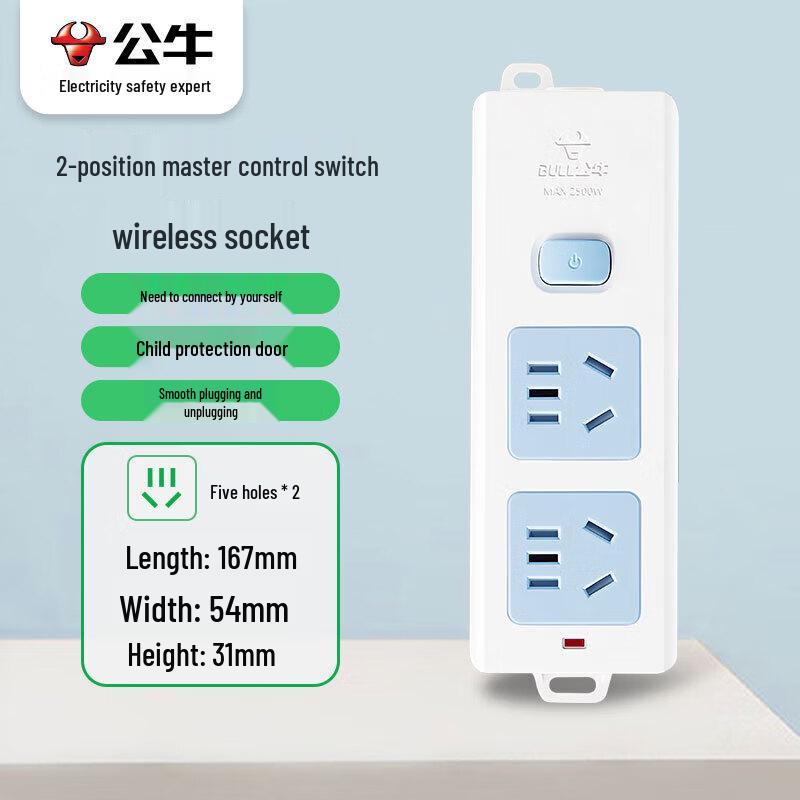 BULL GN-412K 2-Outlet Power Strip