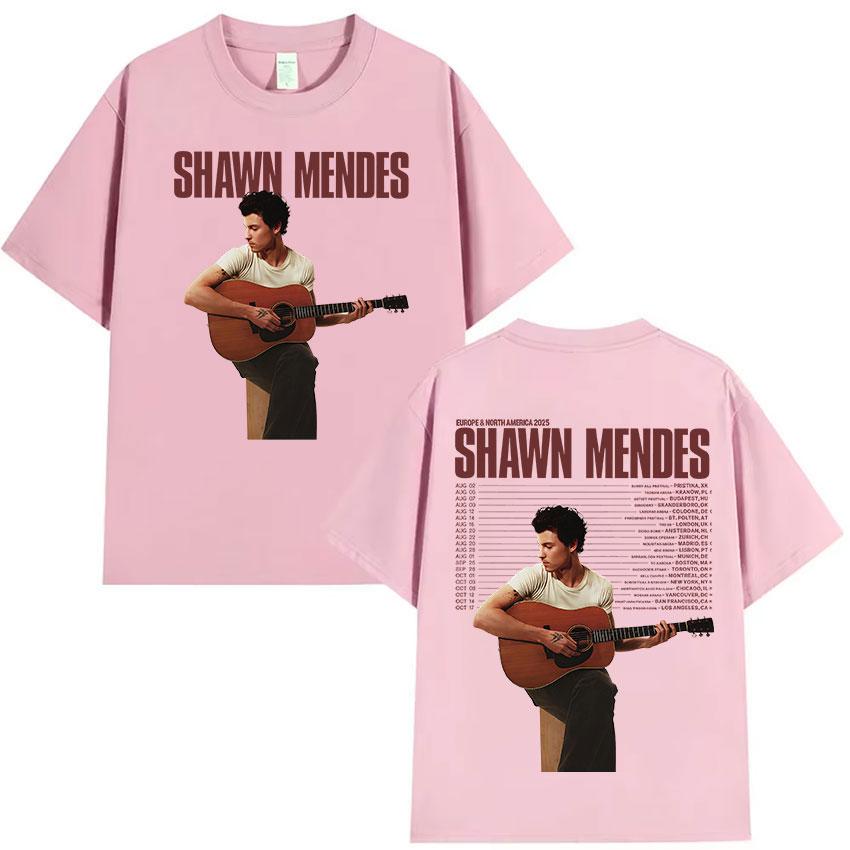 Singer Shawn Mendes Tour 2025 Album Graphic T-Shirt Men Fashion High Quality Cotton T Shirts Hip Hop Gothic Short Sleeve T Shirt