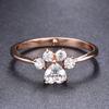 Creative jewelry rose gold opal footprint ring personalized design versatile trinket
