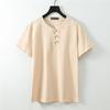 Мужская футболка с коротким рукавом, повседневная мужская футболка из хлопка и льна, однотонная летняя рубашка, дышащая
