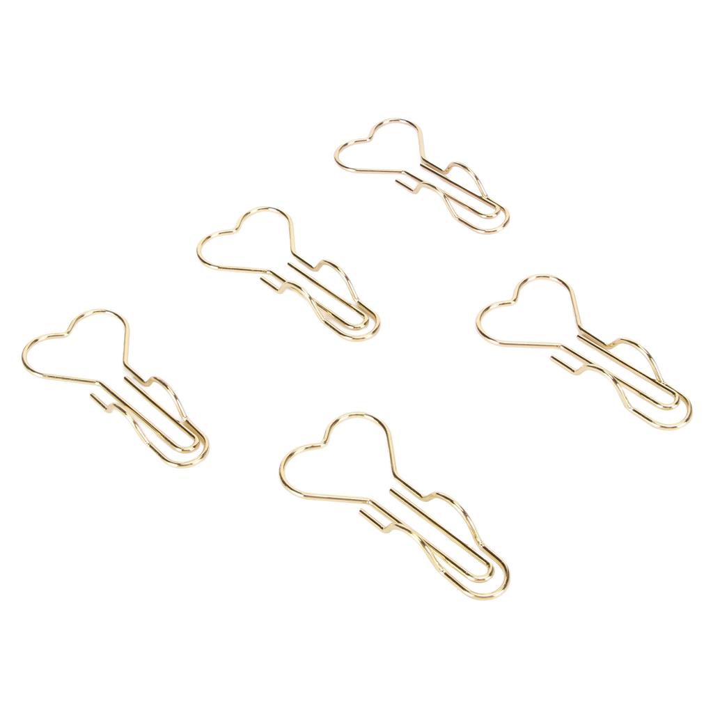 50 шт. зажимов для ручек в форме сердца, металлические держатели для ручек, маленькие милые зажимы для канцелярских принадлежностей, офисных документов