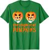 Stop Staring At My Pumpkins Funny Halloween Tee Unisex T-Shirt