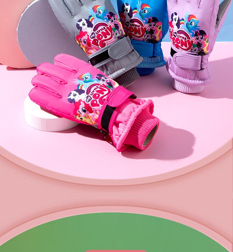 Kids' Winter Touch Screen Ski Gloves - Non-Slip, Windproof, Warm, Five-Finger Design with Velvet Lining