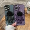 Подходит для iPhone16Promax Чехол для телефона с блестками и космонавтом Apple 15 Полностью закрывающий Электропокрытый силикон 14 Продвинутое ощущение