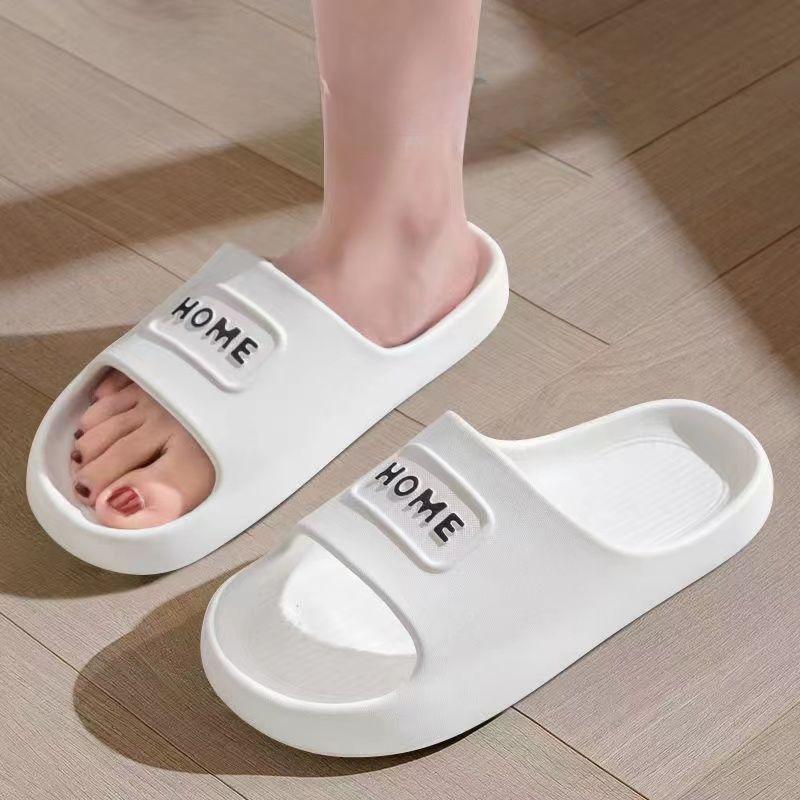 Letter Slippers Female Indoor Home Bathroom Thick Bottom Home Non-slip Sandals Women Out Wear Slippers