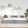 L shaped bed frame with headboard light gray 31.5  x 78.7  (80 cm x 200 cm) fabric