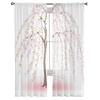 Ветка сливового дерева коричневые розовые современные тюлевые шторы для гостиной, спальни, дома, кухни, прозрачные шторы