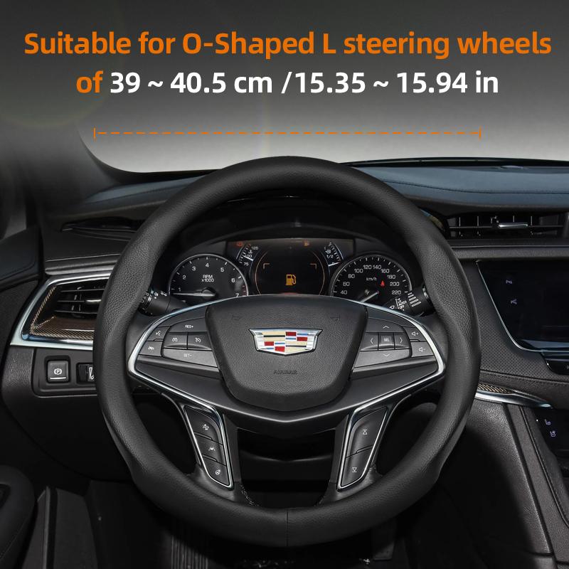 Suitable for Cadillac Ultra-Thin Breathable Leather Steering Wheel Cover Suitable for Cts 2013 Ct4 Carbon Interior Ct5 Xt5 Xt4 Xt6 Escalade Srx X