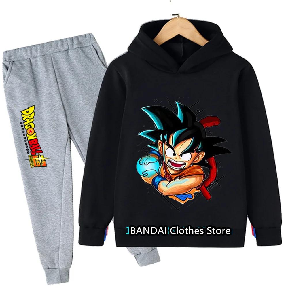 Новинка 2025 года, толстовка с капюшоном Dragonball для детей, весенняя спортивная одежда для мальчиков и девочек, толстовка Goku для мальчиков, комплект одежды для девочек, толстовка с капюшоном, брючный костюм для детей