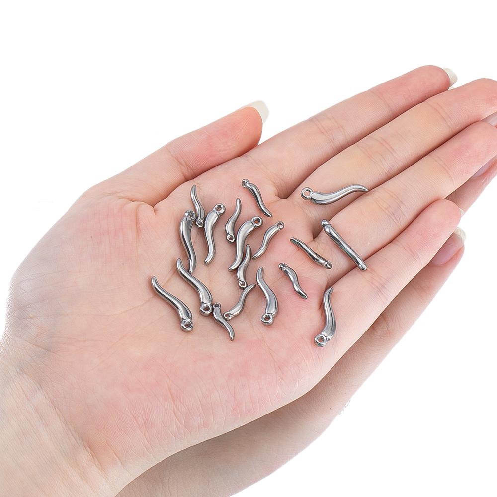 5pcs Stainless Steel Pepper Charms 15mm 20mm Enamel Vegetables Earrings Pendant for Necklaces DIY Jewelry Findings Supplies Bulk