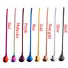 New Reusable Metal Bar Tea Stainless Steel Straws Spoon Coffee Spoons Drinking Straw