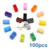 100 шт. Толстые 1x2 DIY Строительные Блоки Фигурки Кирпичики Точка Образовательные Творческие Размер Совместимый С 3004 Пластиковые Игрушки Для Детей