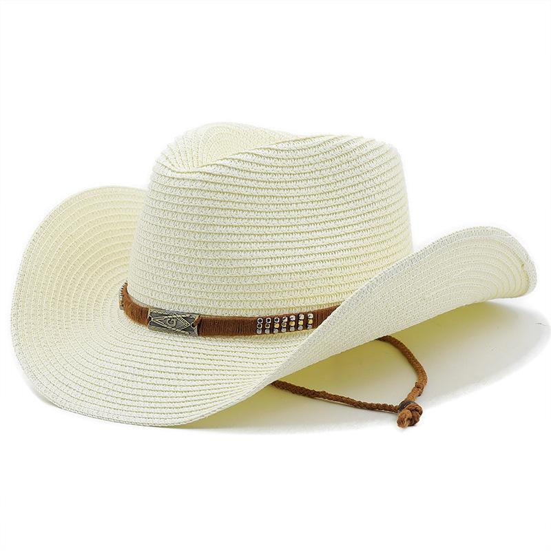 Wide Brim Straw Cowboy Hat For Men And Women, Western Cowgirl Hat, Fashion, West Fancy Dress, Party Headwear, Unisex Cap, Summer
