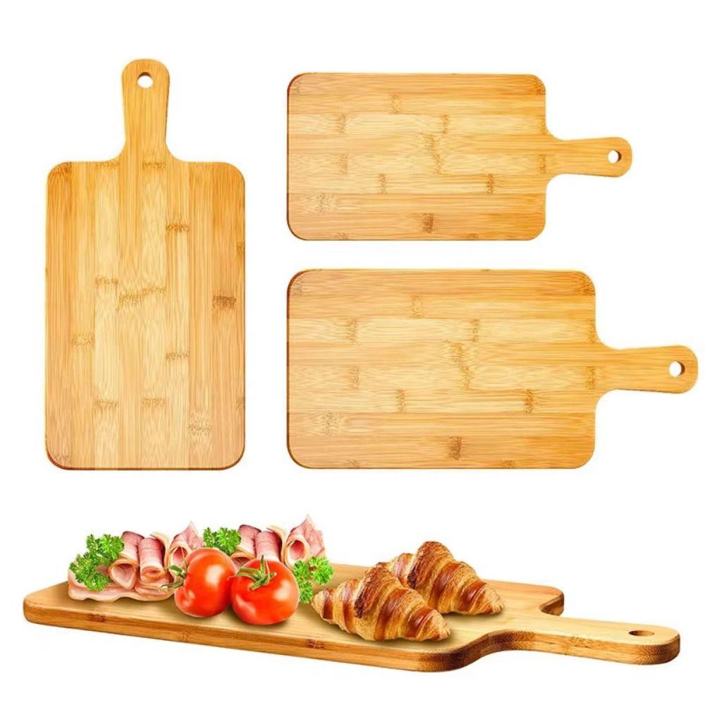 With Handle Bamboo Cutting Board Nonstick Wooden Pizza Paddle Thicken Food Serving Plate  Kitchen