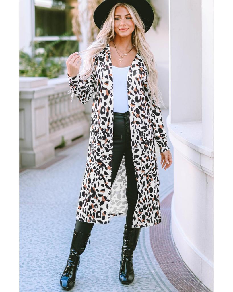 Azura Exchange Leopard Open Front Duster Cardigan