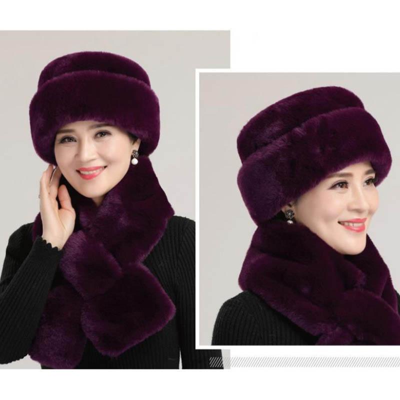 Шляпа старика Бабушка Зима Старая хлопчатобумажная шапка Шляпа Лей Фэн Старушка Имитация норки Люди среднего и пожилого возраста